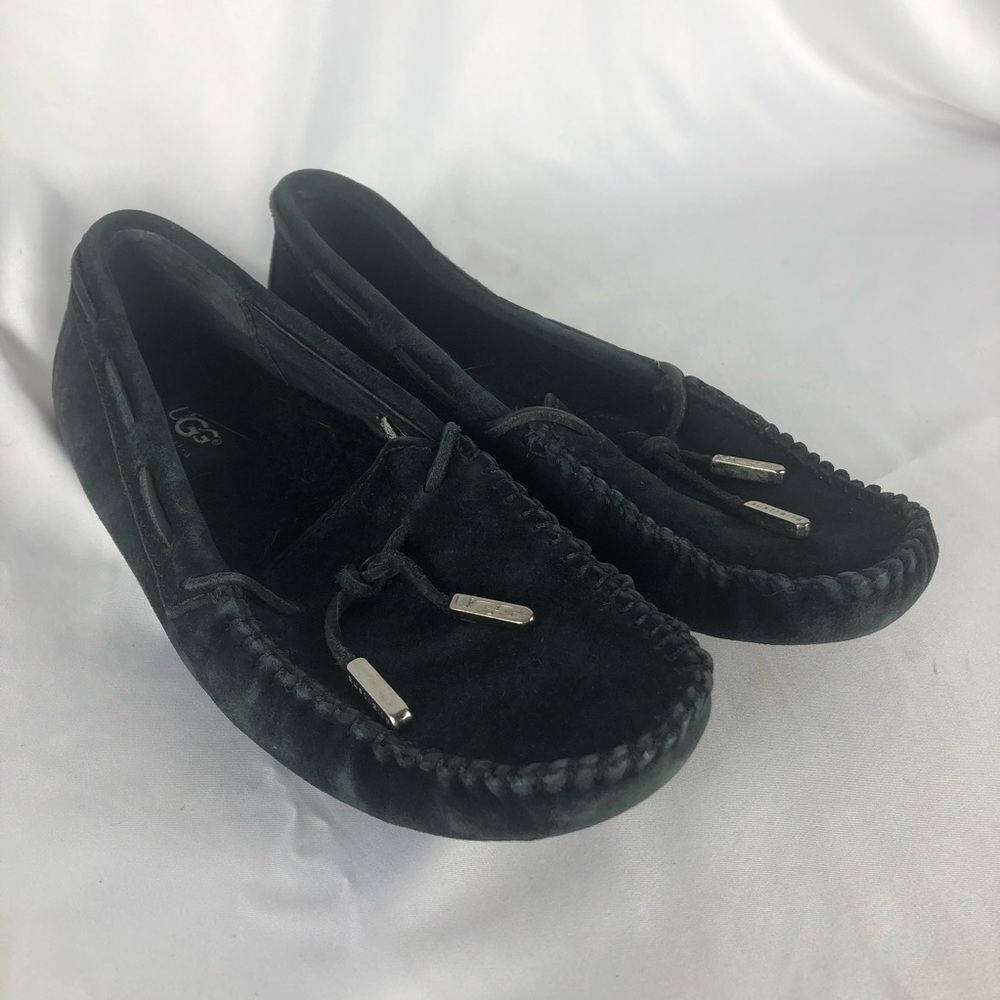 Ugg Australia Black Suede & Fur Slippers